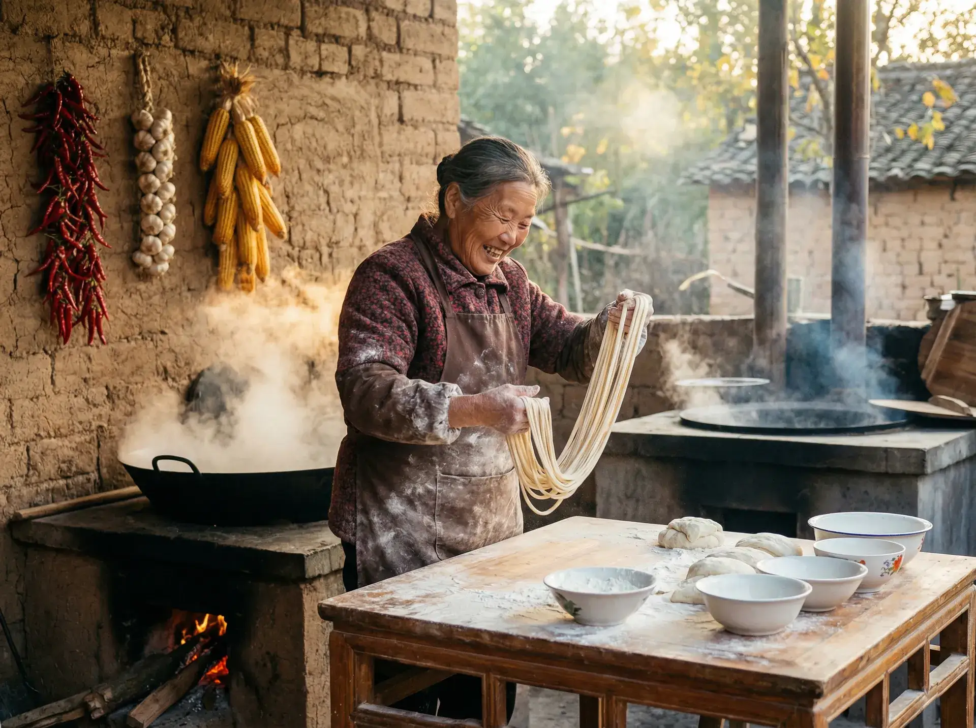 农家大嫂手擀面 - 陈宝莲版武则天 乡村美食